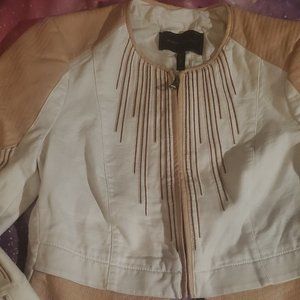 Stylish jean and faux leather jacket